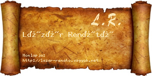Lázár Renátó névjegykártya